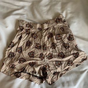 Wide Leg Printed Shorts